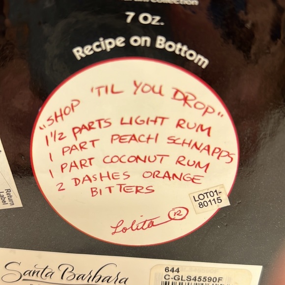 Lolita “Shop ‘Til You Drop “ martini glass - Picture 14 of 14